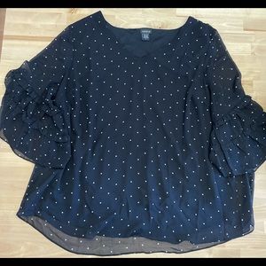 Torrid black with white polka dot dress top size 3